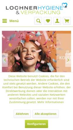 Vorschau der mobilen Webseite www.lochner-verpackung.de, Hans Lochner Verpackung und Hotelpapier GmbH & Co. KG