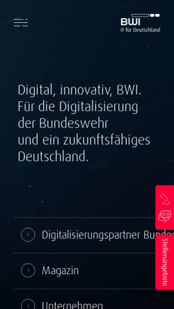 Vorschau der mobilen Webseite www.bwi.de, BWI Informationstechnik GmbH