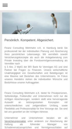 Vorschau der mobilen Webseite www.finanz-hamburg.de, Finanz Consulting Wehrhahn e.K.