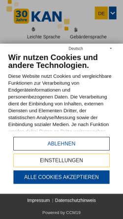 Vorschau der mobilen Webseite www.kan.de, Kommission Arbeitsschutz und Normung [KAN]