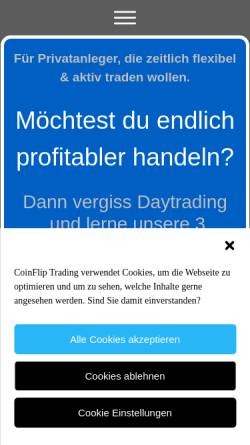 Vorschau der mobilen Webseite www.coin-flip-trading.com, Coin Flip Trading - Ingmar Fold
