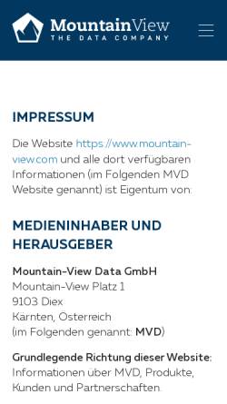 Vorschau der mobilen Webseite www.mountain-view.com, Software Systems - Finanzdatenservice GmbH