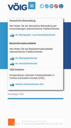 Vorschau der mobilen Webseite www.voeig.at, VÖEIG - Vereinigung Österreichischer Investmentgesellschaften
