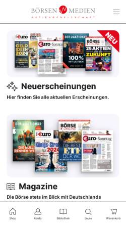 Vorschau der mobilen Webseite www.boersenmedien.de, Der Aktionär - Börsenmedien AG
