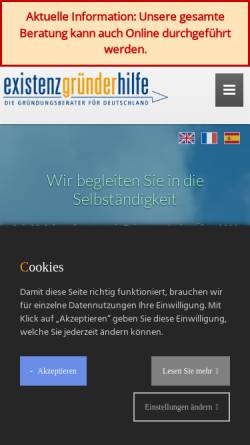 Vorschau der mobilen Webseite www.existenzgruenderhilfe.de, Existenzgründerhilfe