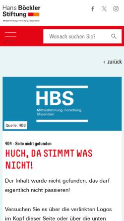 Vorschau der mobilen Webseite www.boeckler.de, Alterssicherung von Selbständigen - Hans-Böckler-Stiftung