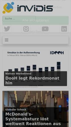 Vorschau der mobilen Webseite invidis.de, invidis consulting GmbH