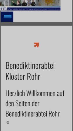 Vorschau der mobilen Webseite www.kloster-rohr.de, Benediktinerabtei Rohr