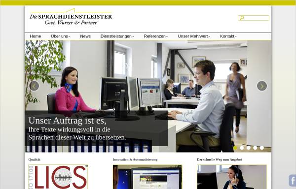 Vorschau von www.sprachdienstleister.at, Covi, Wurzer & Partner KG