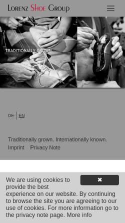 Vorschau der mobilen Webseite www.lorenz-shoegroup.com, Lorenz Shoe Group AG