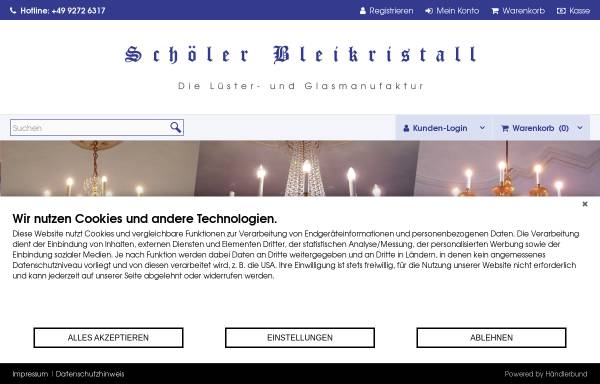 Vorschau von www.schoeler-bleikristall.com, Schöler Bleikristall - Inh. Siegbert Schöler