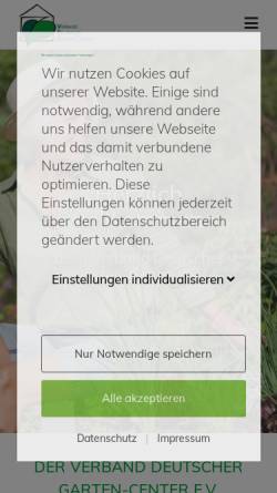 Vorschau der mobilen Webseite www.garten-center.de, Verband Deutscher Garten-Center e.V. (VDG)