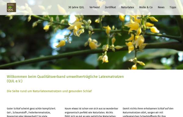 Vorschau von www.qul-ev.de, Qualitätsverband umweltverträgliche Latexmatratzen e.V.