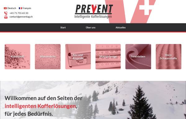 Vorschau von www.preventag.ch, Ihr Ansprechpartner für Sicherheitskoffer und Transportkoffer