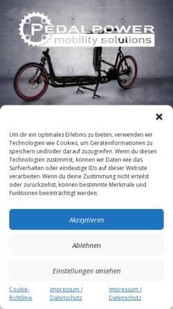Vorschau der mobilen Webseite pedalpower.de, Pedalpower Schönstedt&Busack GbR