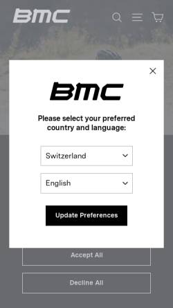 Vorschau der mobilen Webseite www.bmc-switzerland.com, BMC Switzerland AG