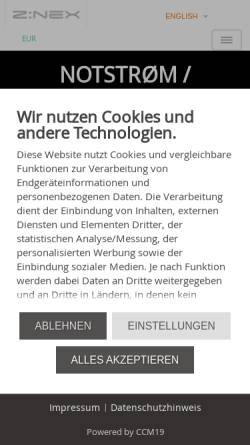 Vorschau der mobilen Webseite www.znex.de, ZNEX GmbH & Co. KG