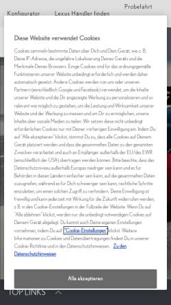 Vorschau der mobilen Webseite www.lexus.de, Lexus Deutschland