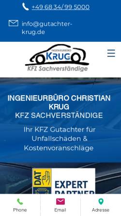 Vorschau der mobilen Webseite www.krug.club, Ingenieurbüro Krug