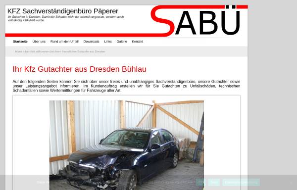 Vorschau von www.gutachten-paeperer.de, KFZ Sachverständigenbüro Päperer