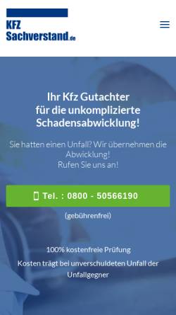 Vorschau der mobilen Webseite kfzsachverstand.de, Sachverständigengesellschaft mbH & Co. KG