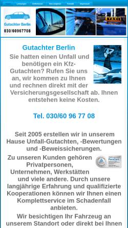 Vorschau der mobilen Webseite www.gutachter-berlin.com, Gutachter Berlin V. Özkara