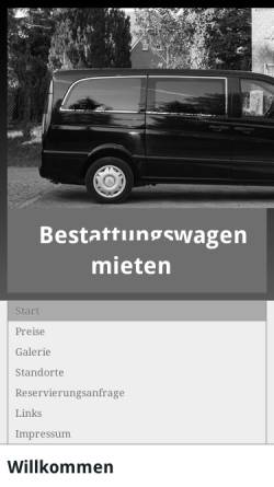 Vorschau der mobilen Webseite www.bestattungswagen-mieten.de, Joyride Autovermietung - Inh. Carsten Kempfert
