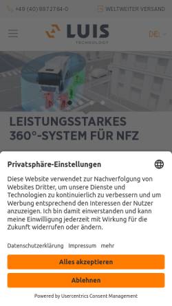 Vorschau der mobilen Webseite www.luis.de, LUIS Technology GmbH