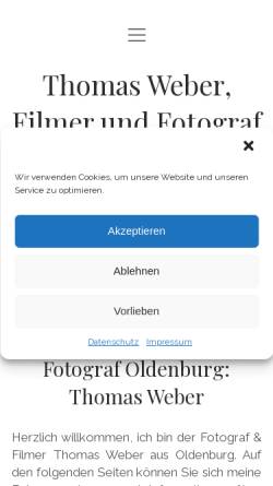 Vorschau der mobilen Webseite www.phothomas.de, Fotograf & Filmer Thomas Weber aus Oldenburg