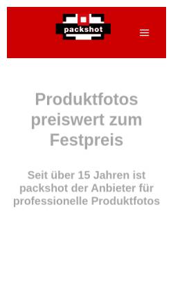 Vorschau der mobilen Webseite packshot.de, Packshot - Perac GmbH