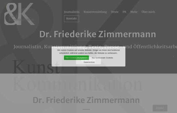 Kunst & Kommunikation, Dr. Friederike Zimmermann