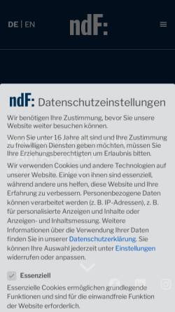 Vorschau der mobilen Webseite www.ndf.de, Akzente Film & Fernsehproduktion GmbH