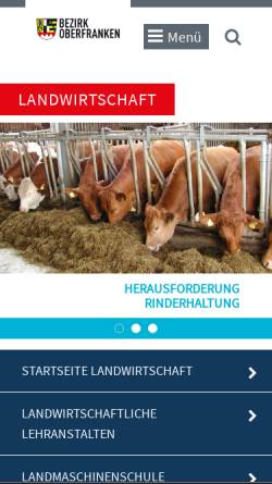 Vorschau der mobilen Webseite www.lla-bayreuth.de, Landwirtschaftliche Lehranstalten Bayreuth