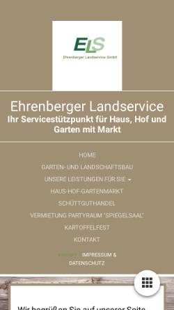 Vorschau der mobilen Webseite www.landservice-ehrenberg.de, Ehrenberger Landservice GmbH