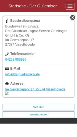 Vorschau der mobilen Webseite www.derguellemixer.de, Agrar-Service Grünhagen GmbH & Co. KG