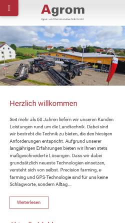 Vorschau der mobilen Webseite www.agrom-riedhausen.de, Agrom Agrar- und Kommunaltechnik GmbH
