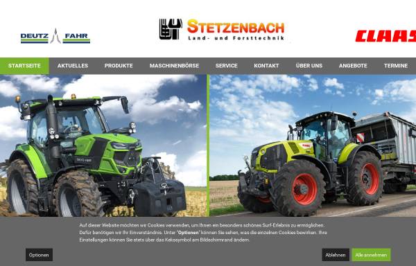 Vorschau von www.stetzenbach.de, Stetzenbach Land- und Forsttechnik GmbH