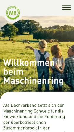 Vorschau der mobilen Webseite www.maschinenring.ch, Maschinenring Ostschweiz Liechtenstein