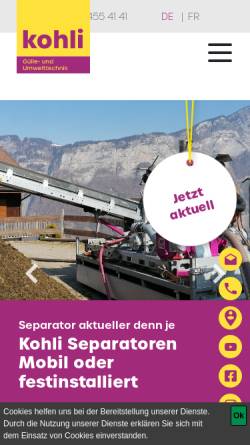 Vorschau der mobilen Webseite www.kohliag.ch, H.U. Kohli AG