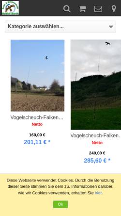Vorschau der mobilen Webseite www.vogelabwehr-und-mehr.de, Saat- und Ernteschutz Rudolf Barth