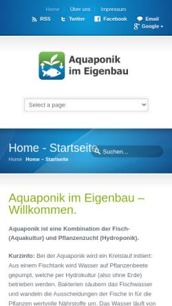 Vorschau der mobilen Webseite www.aquaponik-eigenbau.de, Aquaponik im Eigenbau