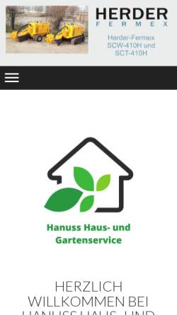 Vorschau der mobilen Webseite www.hafera.de, Hanuss Haus- und Gartenservice