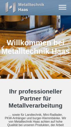 Vorschau der mobilen Webseite www.mt-haas.de, MTH Metalltechnik Haas GmbH