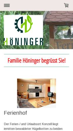 Vorschau der mobilen Webseite www.hoeninger-konzell.de, Daniel Höninger