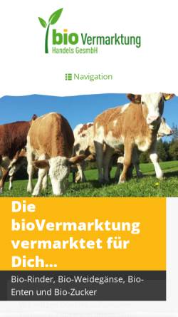Vorschau der mobilen Webseite www.biovermarktung.at, bioVermarktung Handels GesmbH