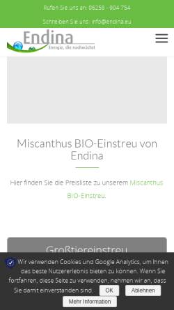 Vorschau der mobilen Webseite www.endina.eu, Endina, Clemens Schmitt