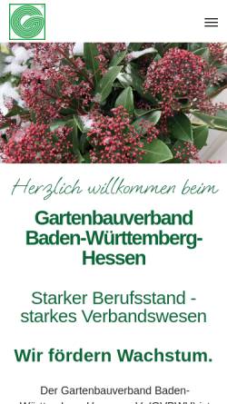 Vorschau der mobilen Webseite www.gvbwh.de, Gartenbauverband Baden-Württemberg-Hessen e.V.