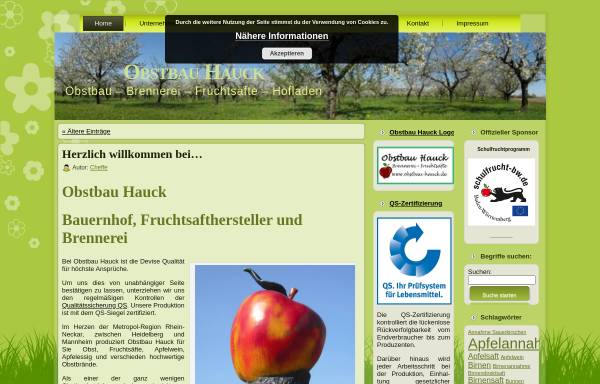 Vorschau von www.obstbau-hauck.de, Obstbau Hauck