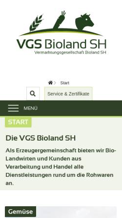 Vorschau der mobilen Webseite vgs-bioland.de, Vermarktungsgesellschaft Bioland SH Naturprodukte GmbH & Co. KG
