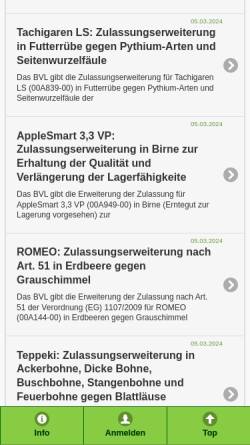 Vorschau der mobilen Webseite www.pflanzenschutz-information.de, Pflanzenschutz Informationssystem